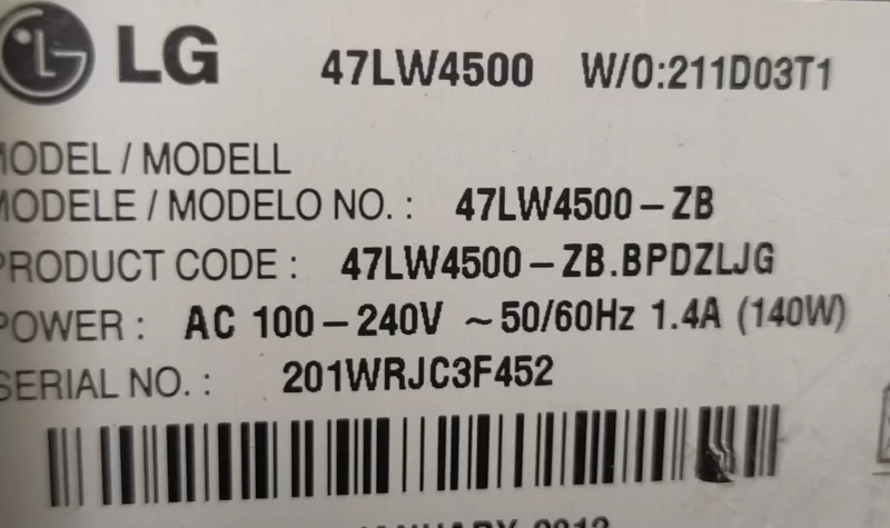 EAX64290501 (0), LG 47LW4500 MAİNBOARD ANAKART