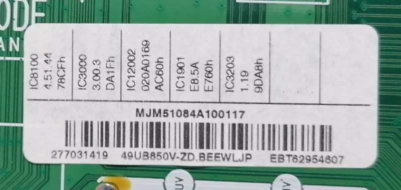 EAX65684604 (1.0), EBT62954607, LG 49UB850V MAİNBOARD ANAKART