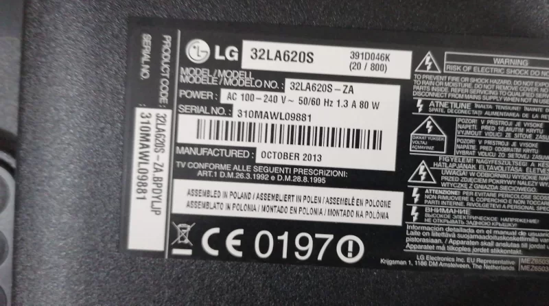 EAX64797003 (1.2), EBT62383461, LG 32LA620S MAİNBOARD ANAKART