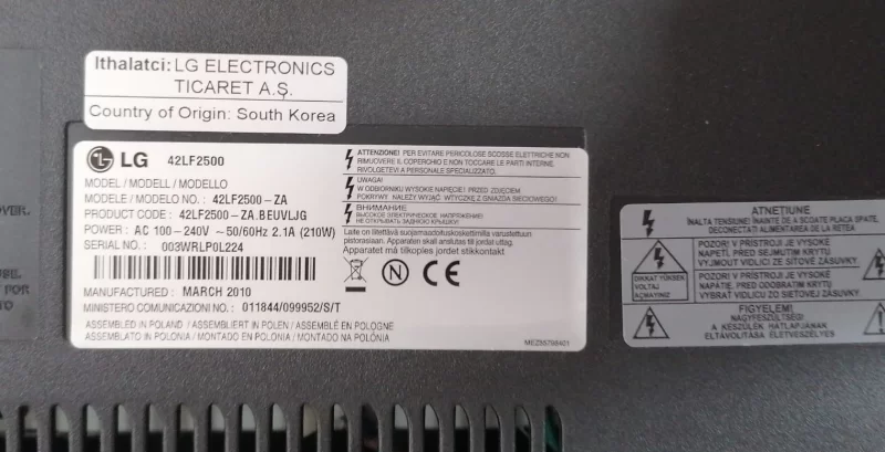 EAX55357701/34, LGP42-09LH, LG 42LF2500 POWERBOARD BESLEME