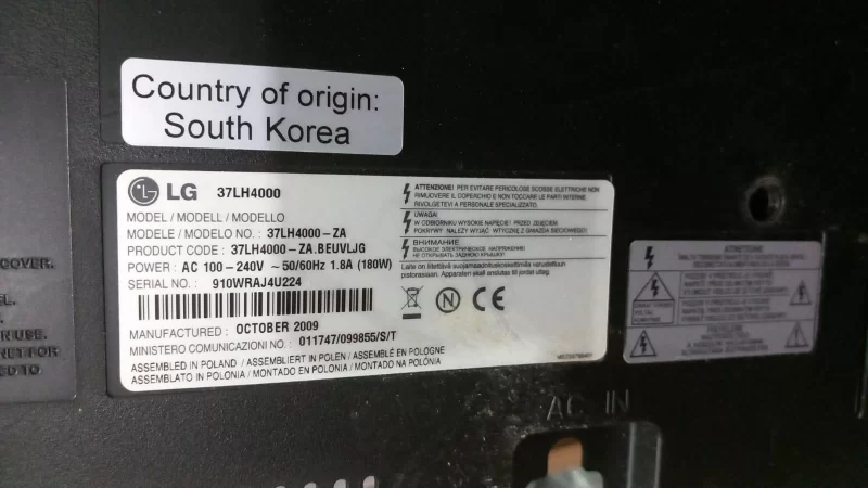 Eax58328802(2) , 97ebr0400518 , Lg 37lh4000 T Con Board
