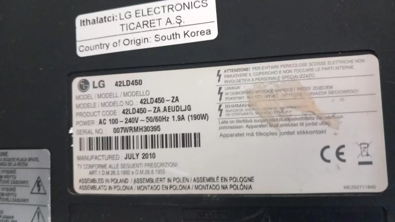Eax63026601(0), Lg 42ld450  Mainboard, Anakart