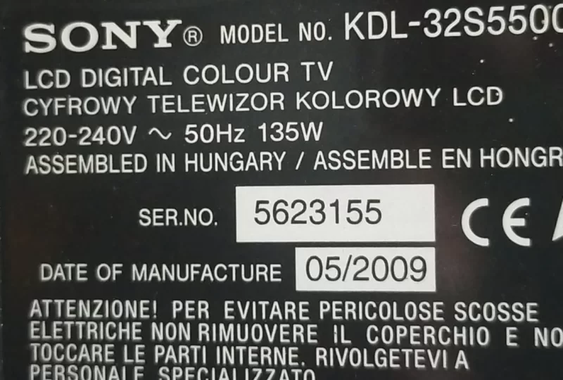 320wtc2lv8.4 Sony KDL-32S5500 T-con Board 