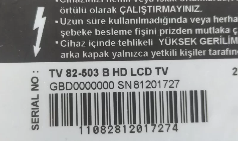 YCA190R-3  Arçelik TV82503B Main Board Anakart