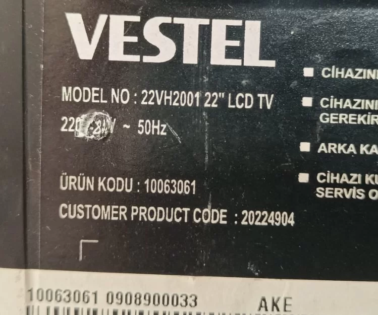 151ps09-1, 26506323, Vestel 22vh2001 Besleme