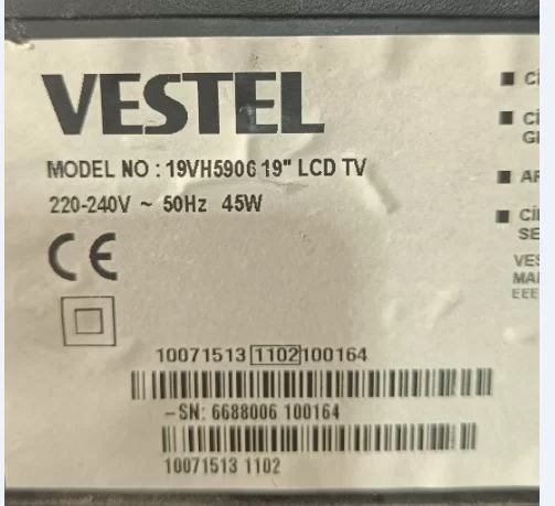 20465360, 26692196, 17ıps16-3, Vestel 19vh5906 Besleme Güç Kartı, Power Board