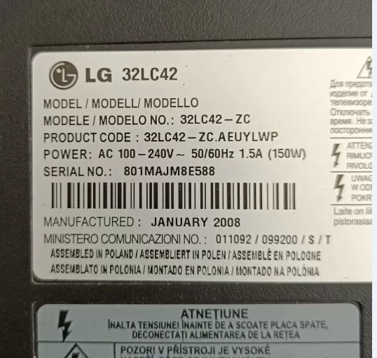 Eax32572506(0) 32lc42 Lg Anakart Maın Board