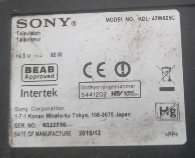 T550HVN08.2, 55T23-C03, Sony  Kdl-43w805c T-CON KARTI
