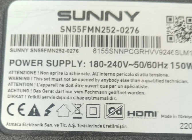 Pt550gs01-3,-C-5, Sunny Sn55fmn252-0276 T-Con Kartı