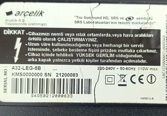 Dps-145pp-133, Arçelik A32-Leg-5b Power, Besleme