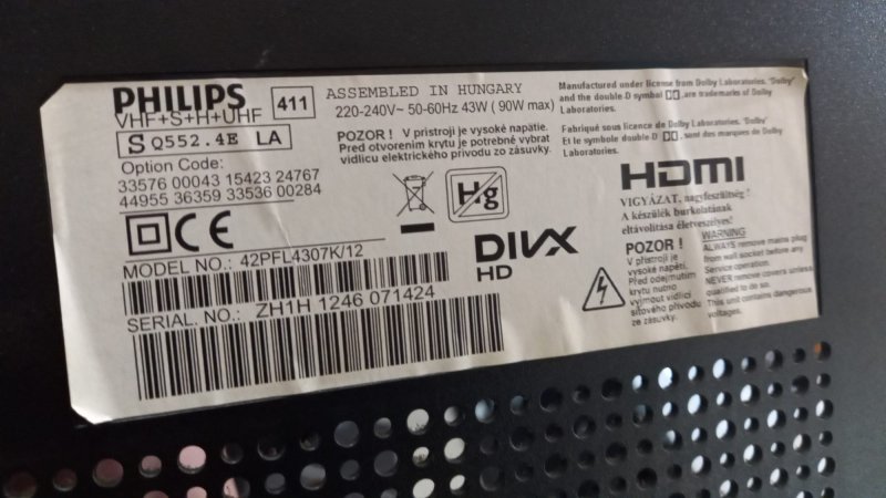 philips 42pfl4307k/12  715G5252-K01-000-004S MODEL TUŞ TAKIMI