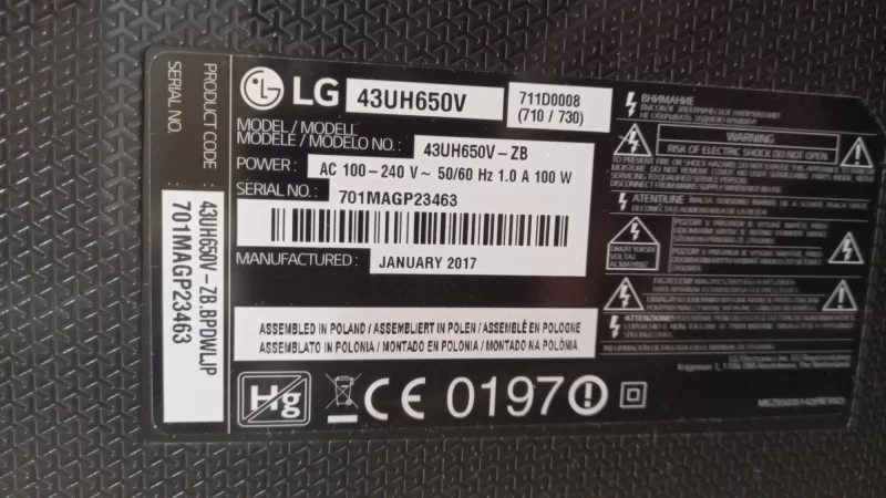 Ead63525719, Ead63525718, Lg 43uh650v Lvds Kablosu