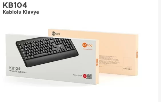 Lecoo Lenovo Lecoo KB104 USB Kablolu Türkçe Q Klavye Siyah