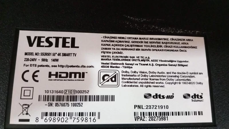 Pt550gt02-1,-C-2,  Vestel 55u9501 T-Con Kartı