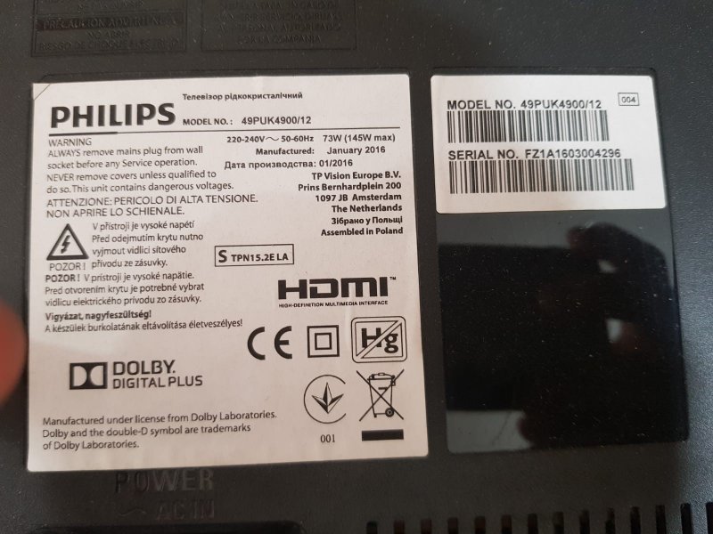 PHILIPS 49PUK4900/12,715G7673-M01-000-005K 006LP04/9121B,MAİN BOARD,ANAKART