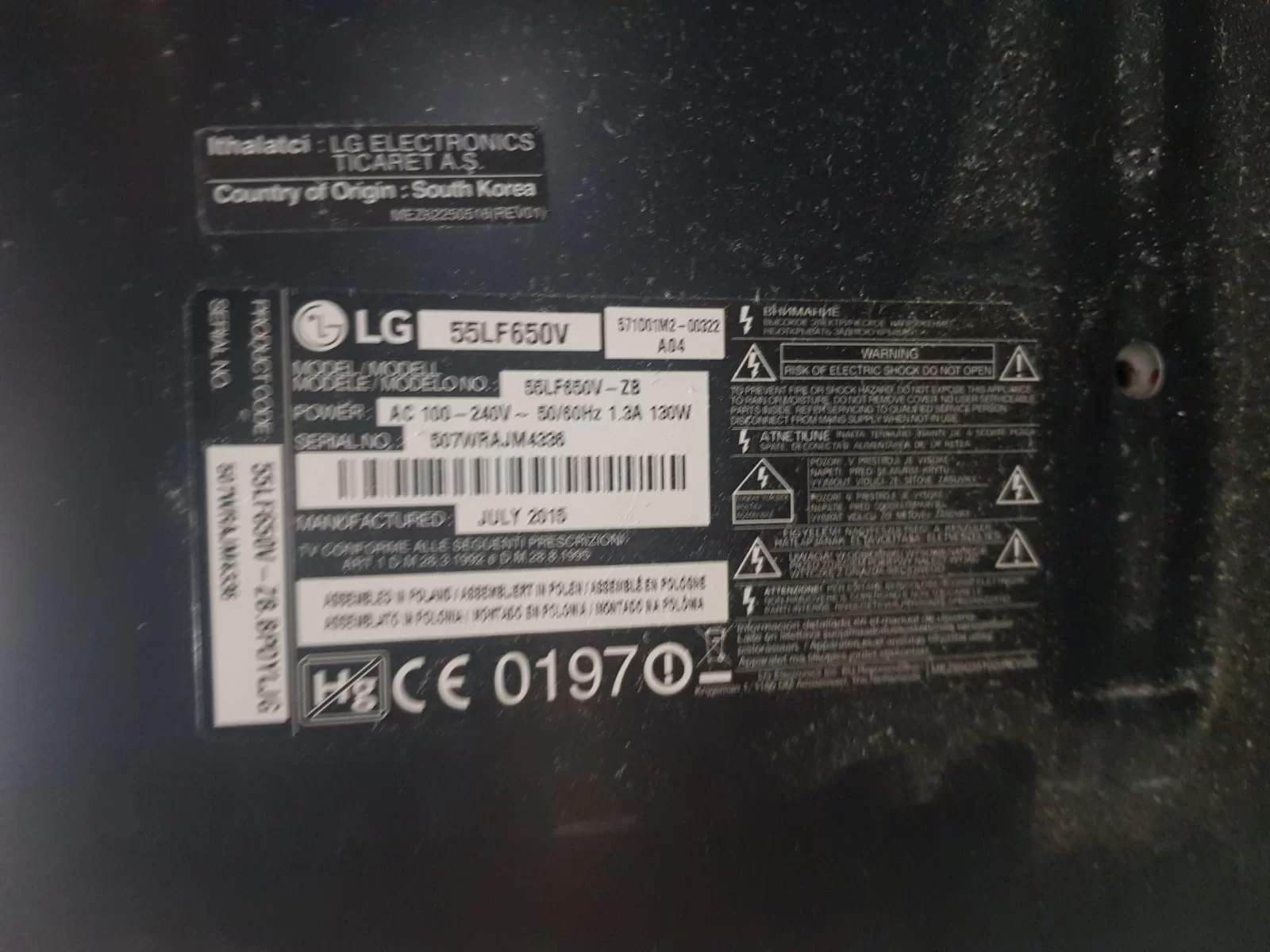 LG 55LF650V, EAD62593901, EAD62593902 LVDS KABLO