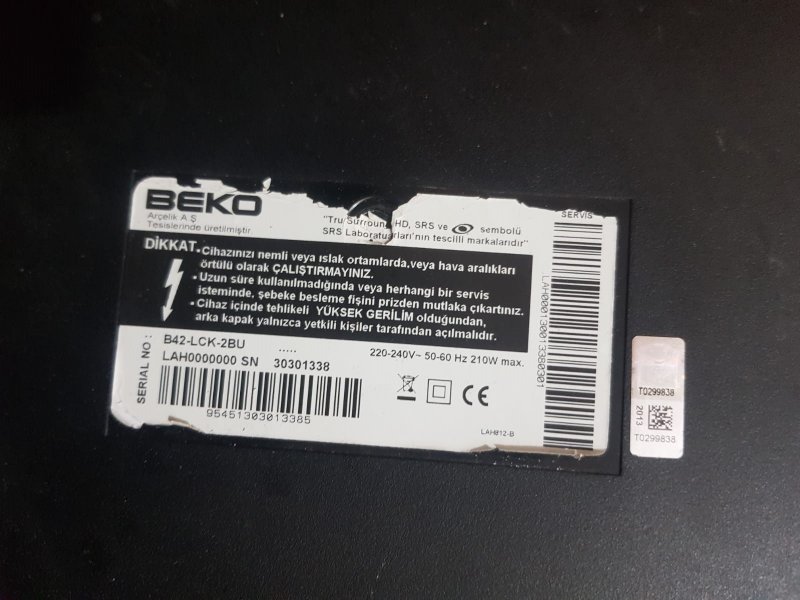 BEKO B42-LCK-2BU,LC420WUN-SCA1,6870C-0310C,TICON BOARD