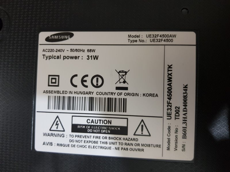 SAMSUNG UE32F4500AW,BN96-26659C,LVDS KABLO