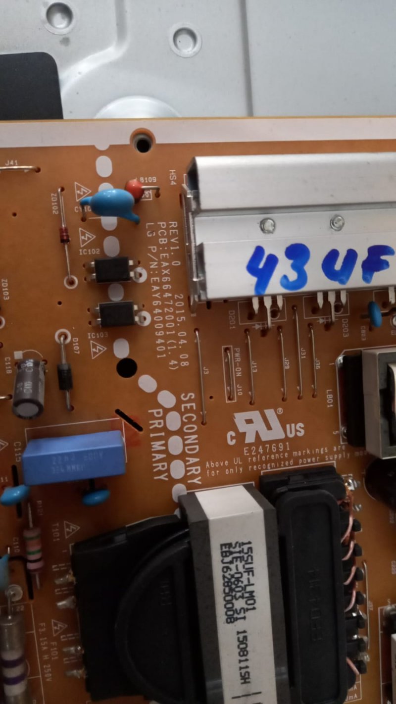 EAX66472001 (1.4),  ,LG TV BESLEME KARTI ,43UF6407 POWER BOARD