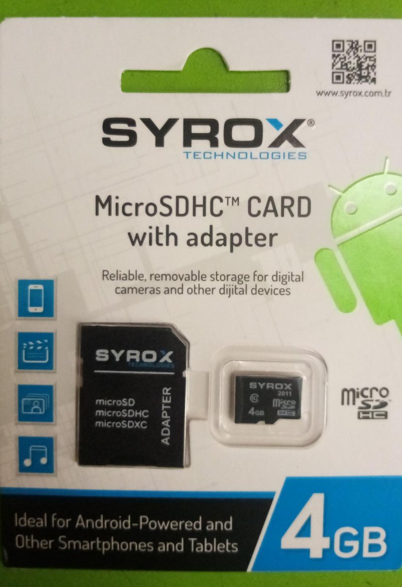 Syrox 4 Gb Micro Sd Kartı ve Adaptörü