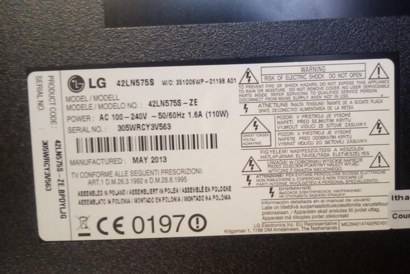 LG 42LN575S EAX64905401 (1.7) LGP42-13R2 LG BESLEME KARTI 