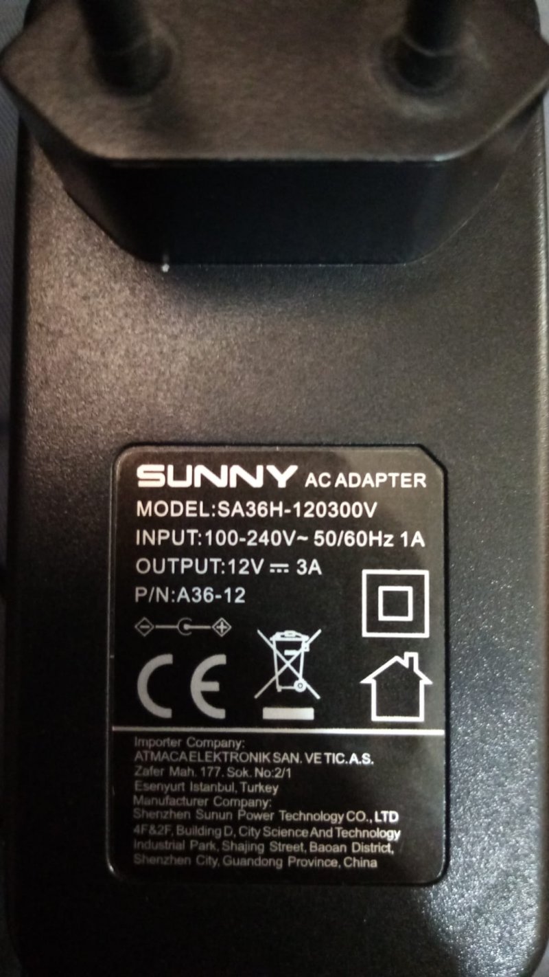 SA36H-120300V , 12 V 3 , A36-12 , 12 VOLT 3 AMPER ADAPTÖR