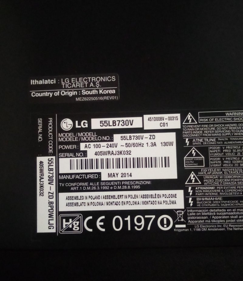 LG 55LB730V EAX65424001(2.2) LGP55K-14LPB LG BESLEME KARTI