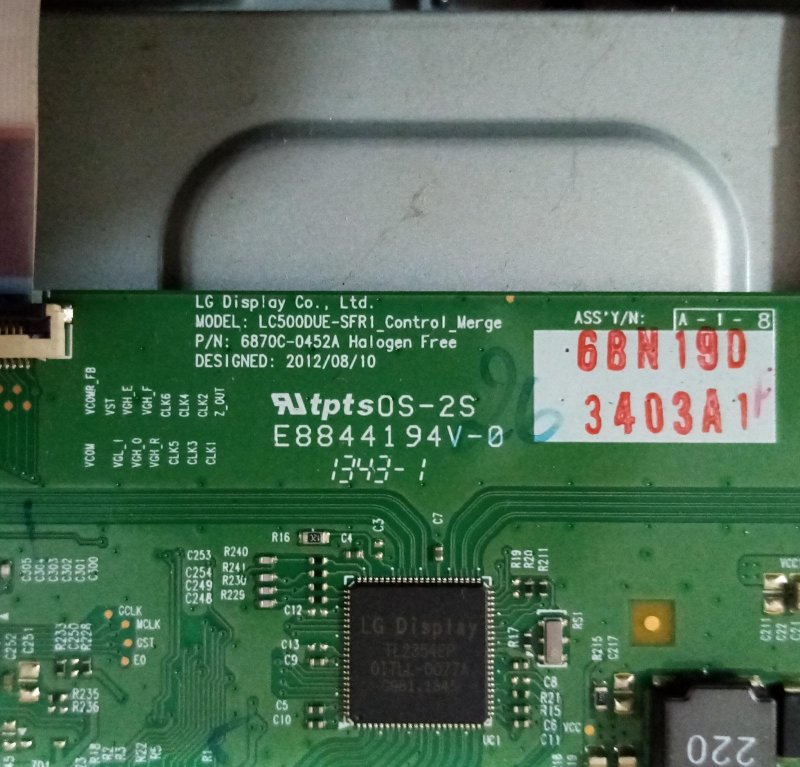 LG 42LN5406  6870C-0452A LC500DUE-SFR1 T-CON BOARD