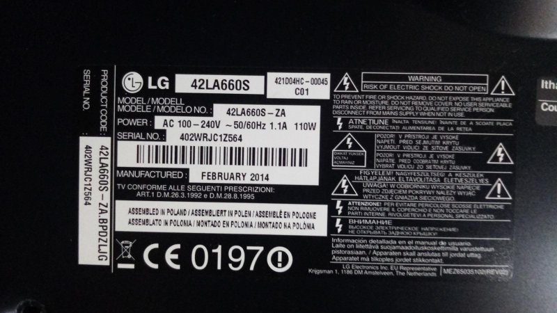 LG 42LA660S EAX64797004(1.1) WDM4115-00339 ANAKART MAİNBOARD