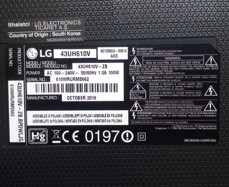 LG 43UH610V EAX66883501(1.5) EAY64388801 BESLEME KARTI