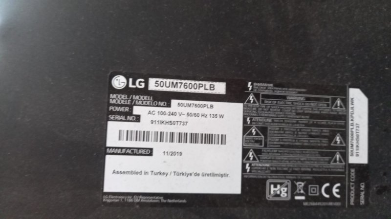 LG 50UM7600 BESLEME POWER  EAX68249201 1.9