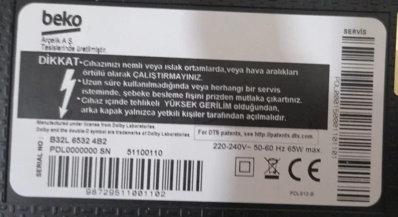 JIEFU-ZNK107R BEKO B32L 6532 HOPARLÖR ÇİFT