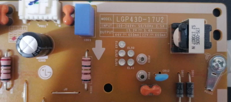 EAX67267601, LGP43D-17U2, LG 43UJ701V POWER BESLEME