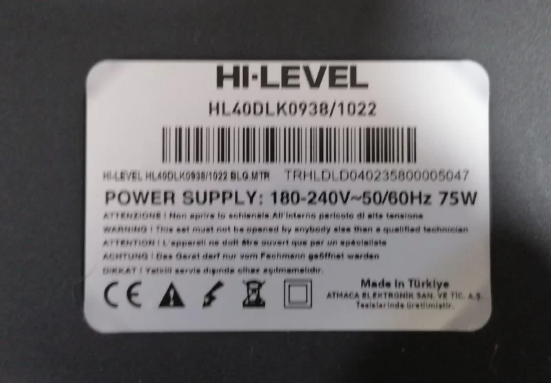 18AT009TTV1.0, 18AT009TT MN, HI-LEVEL HL40DLK0938/1022 MAİNBOARD ANAKART