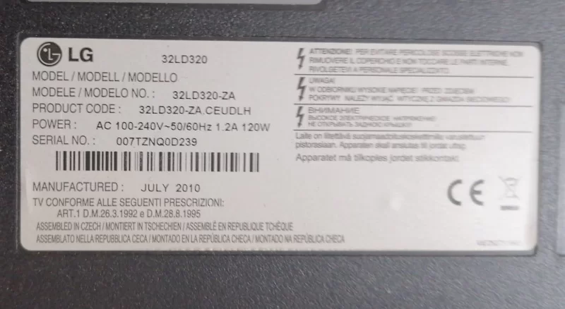 EAX55176301/12, LG 32LD320 POWER BESLEME