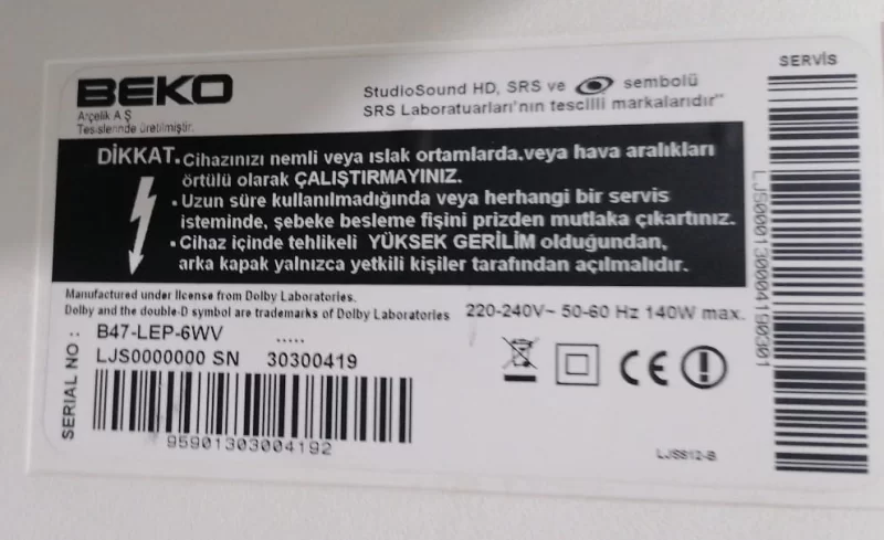 6917L-0077B, KLS-E470DRGHF12 B REV:0.2, BEKO B47-LEP-6WV LED DRİVER