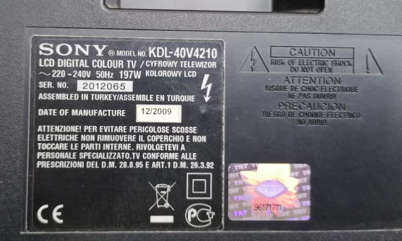 400HAC2LV3.0, SONY KDL-40V4210 T-CON BOARD