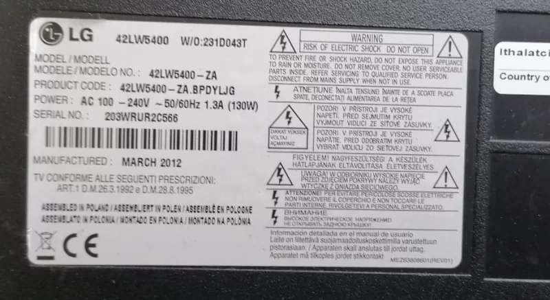 EAX64290501 (0), EBT61680911, LG 42LW5400 MAİNBOARD ANAKART