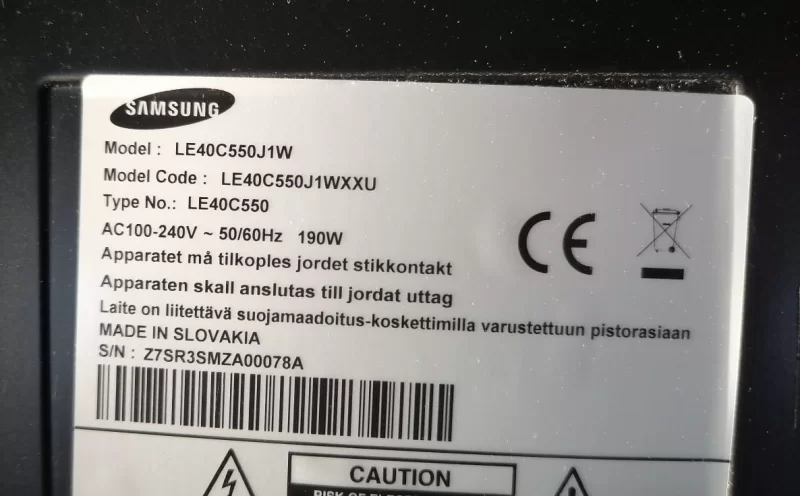 F60MB4C2LV0.6, SAMSUNG LE40C550J1W T-CON BOARD