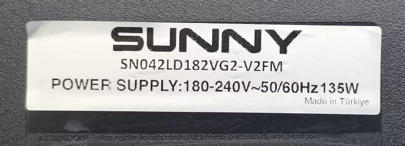 11AT005 Ver:1.0, SUNNY SN042LD182VG2-V2FM GÖZ SENSÖR IR