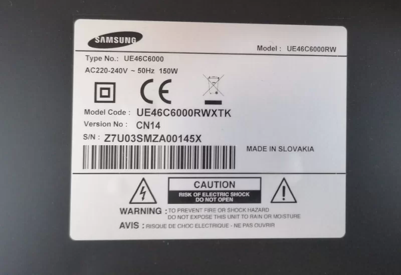BN44-00357B, PD46AF1E_ZDY, SAMSUNG UE46C6000 POWER BESLEME