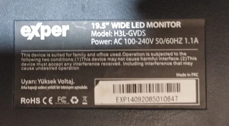 RTD2271W-A1.4, EXPER H3L-GVDS MONİTÖR MAİNBOARD ANAKART