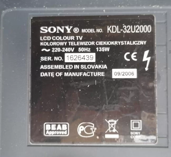 1-871-490-21, SONY KDL-32U2000 MAİNBOARD ANAKART