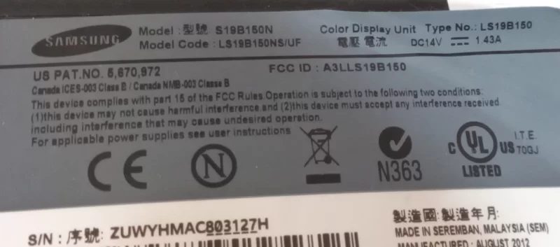 SAMSUNG LS19B150N MONİTÖR TV SEHPA AYAĞI