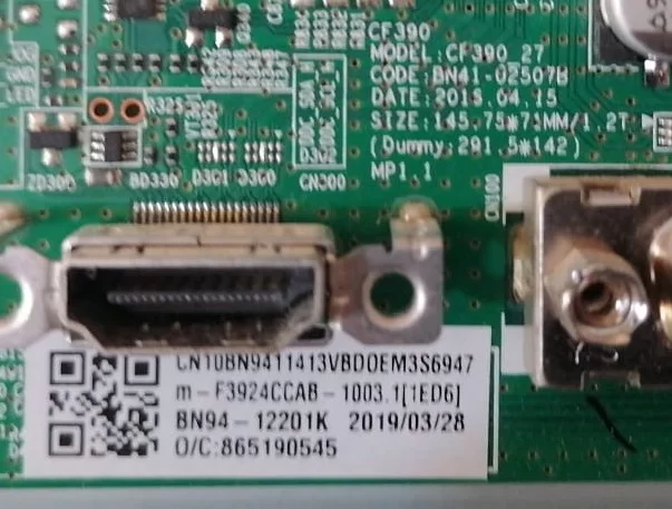 BN41-02507B, BN94-12201K, CP390_27, SAMSUNG C24F396FHM MAİNBOARD ANAKART