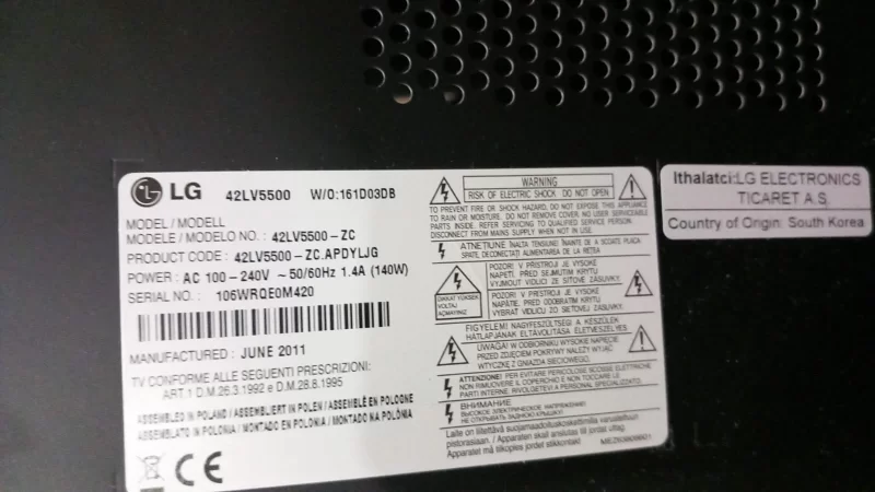 Eax62865401, Lg 42lv5500, Power Board, Besleme