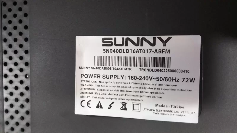 16at017, Sunny Sn040dld16at017-Abfm Main Board, Anakart