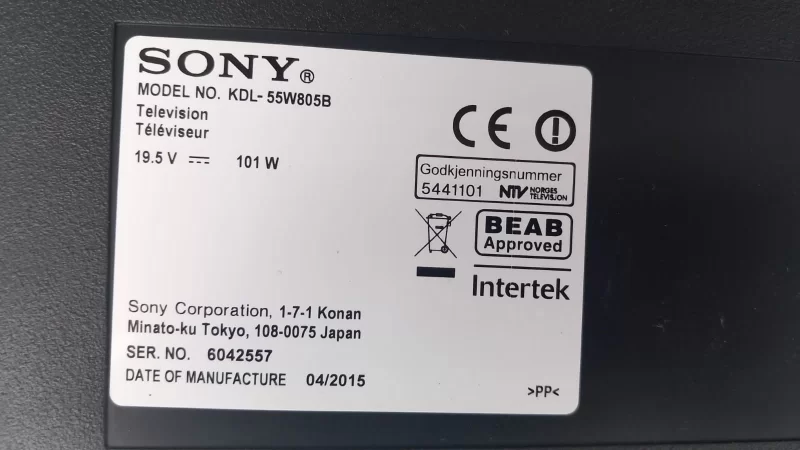 19,5v , 5,2a ,  Kdl-55w805b Tv Adaptorü 