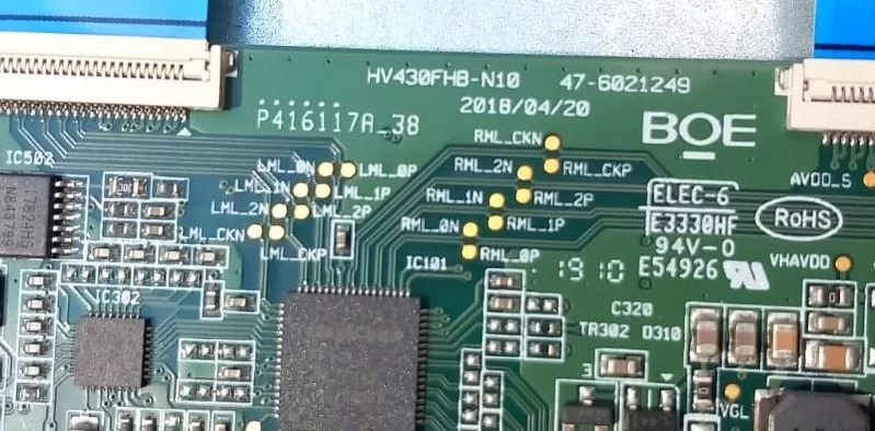 HV430FHB-N10, 476021249, VESTEL 43F9500 T-CON BOARD