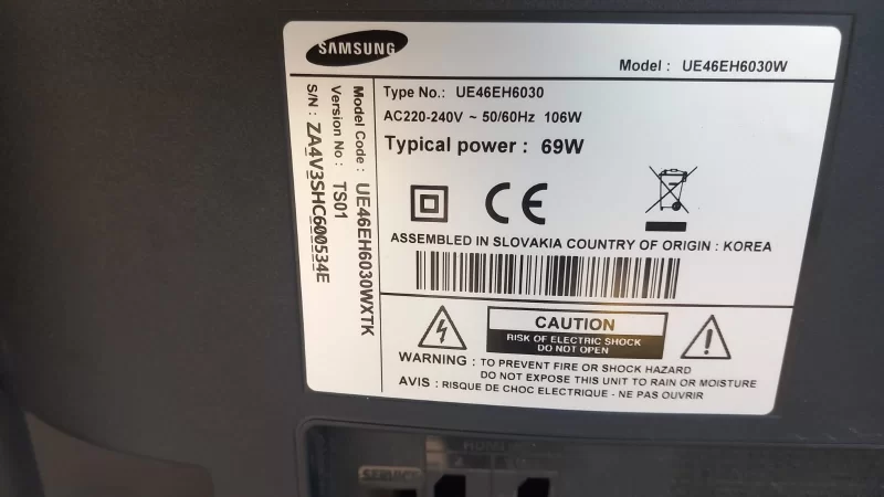 BN41-01892A, LSJ460HW05-S, SAMSUNG UE46EH6030 T-CON BOARD